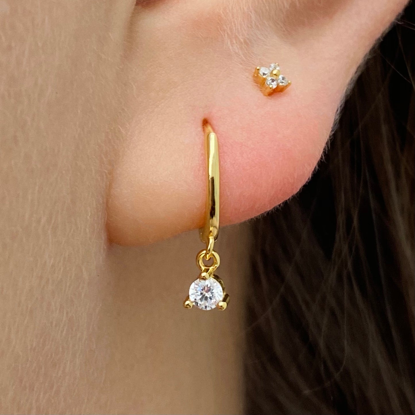 Elegant Drop Hoop Earrings