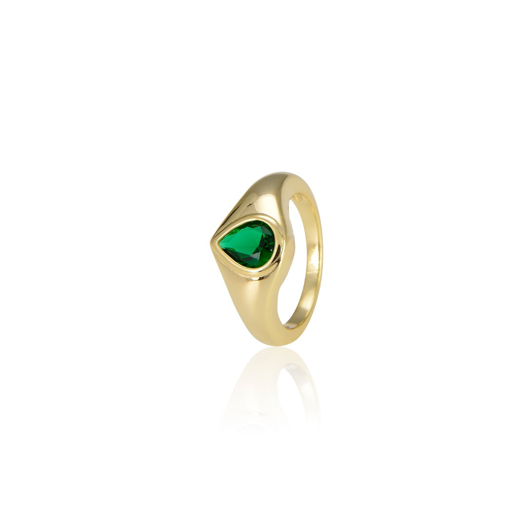 Emerald Drop Ring