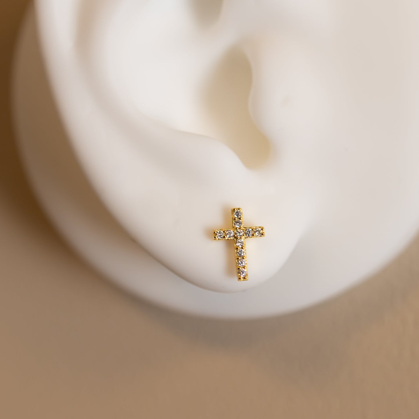 Diamond Cross Stud Earrings