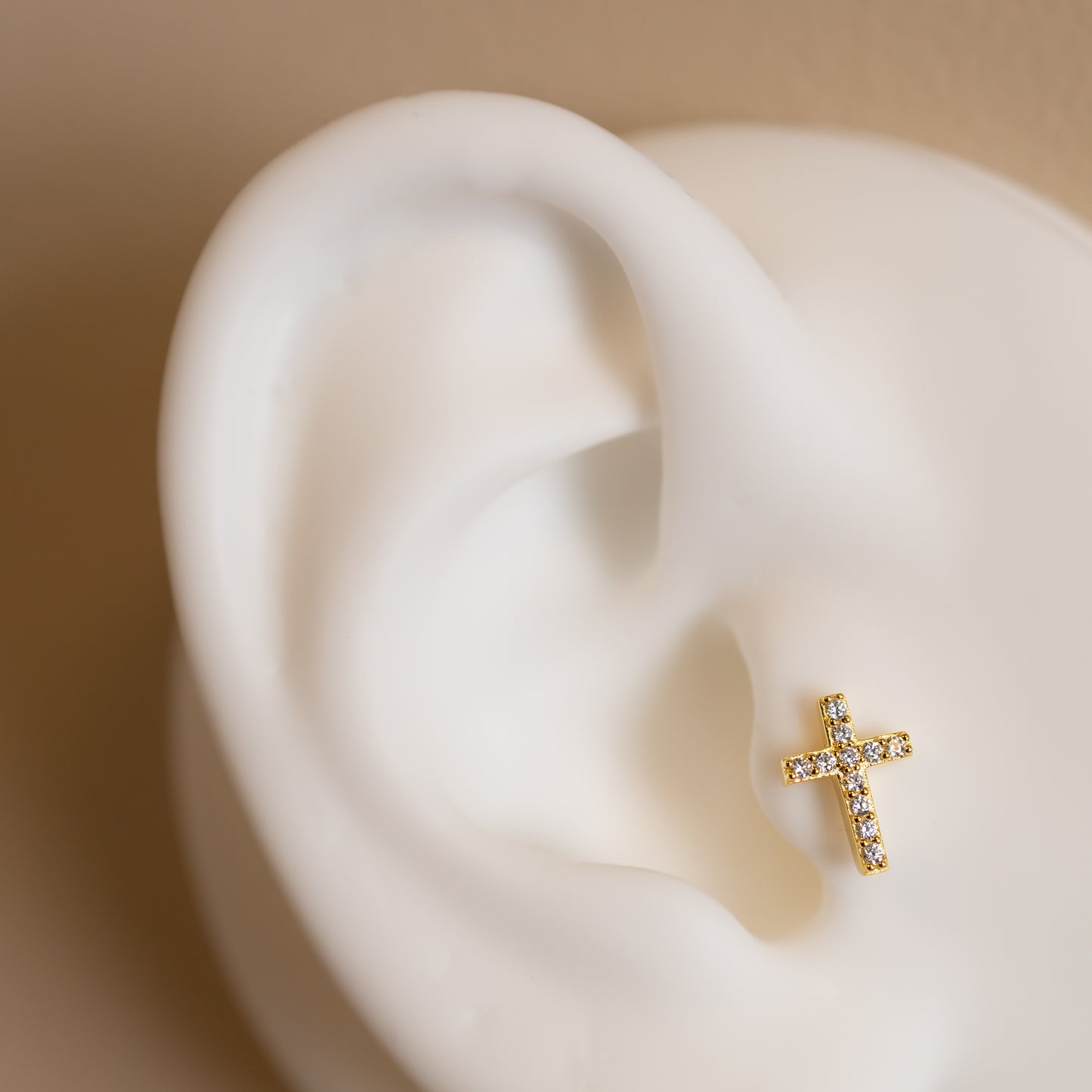 Diamond Cross Stud Earrings