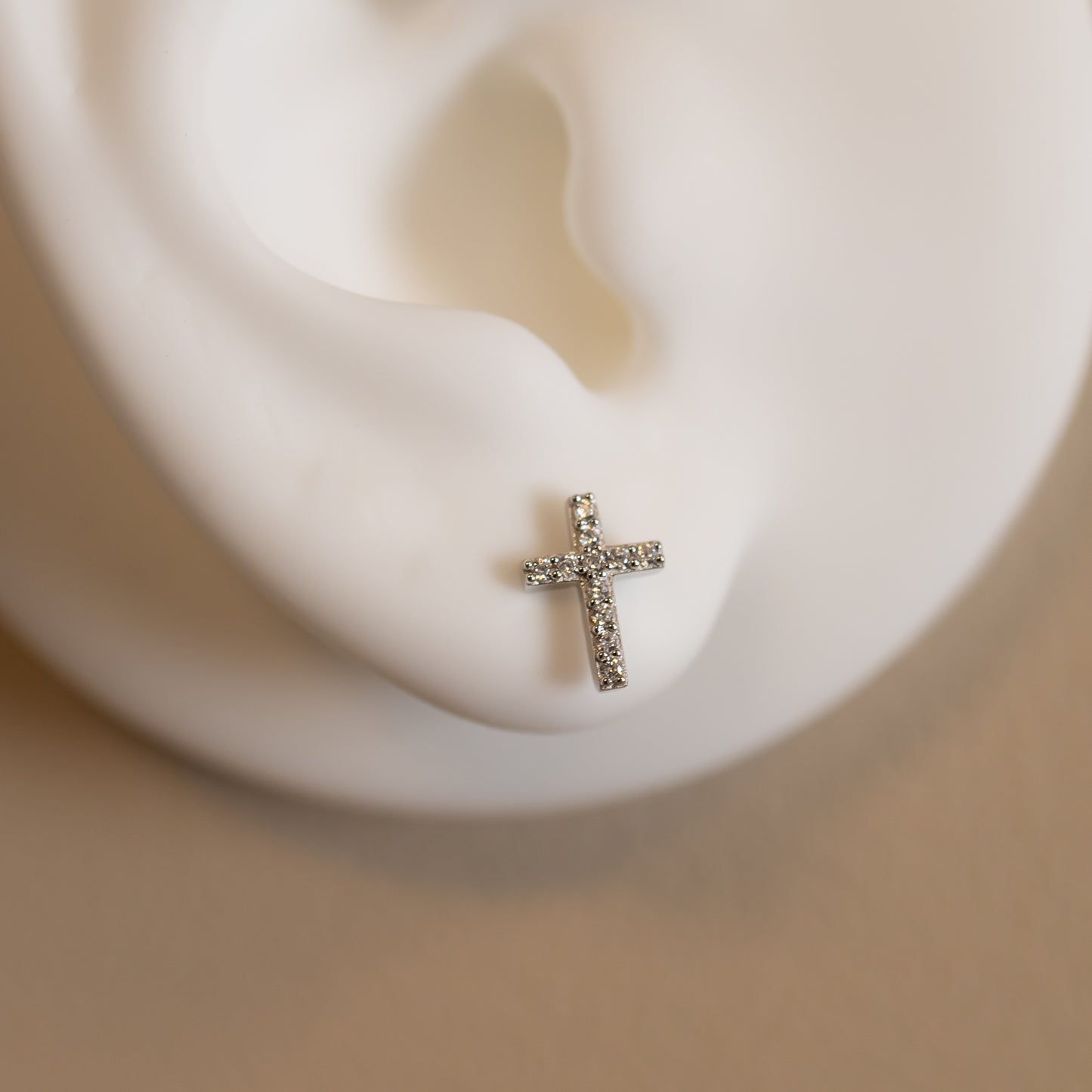 Diamond Cross Stud Earrings