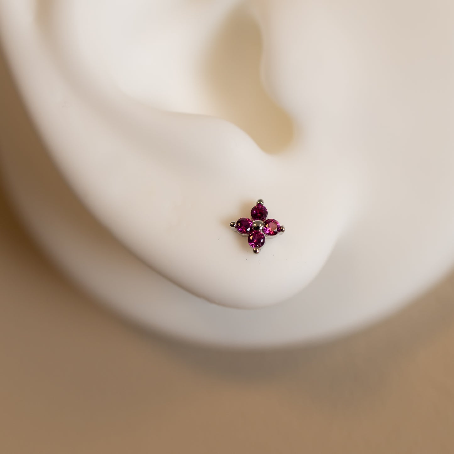 Pink Flower Stud Earrings