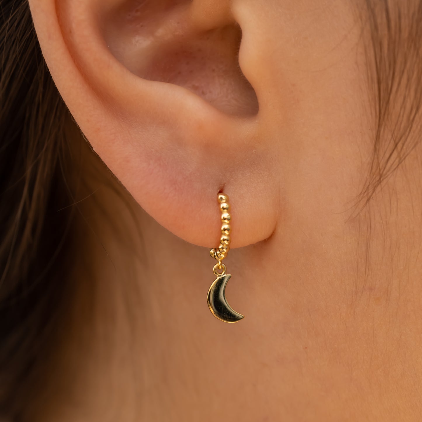 Bubbly Moon Hoop Earrings