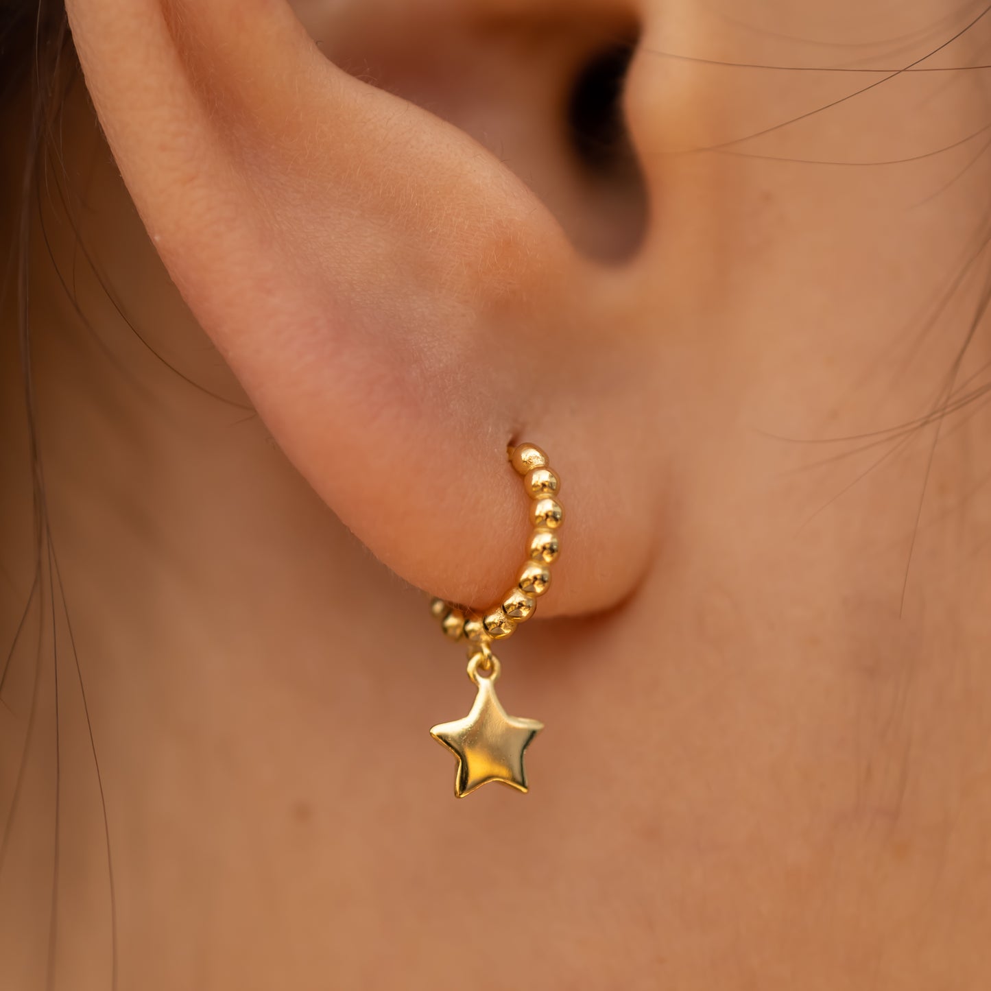 Bubbly Star Hoop Earrings