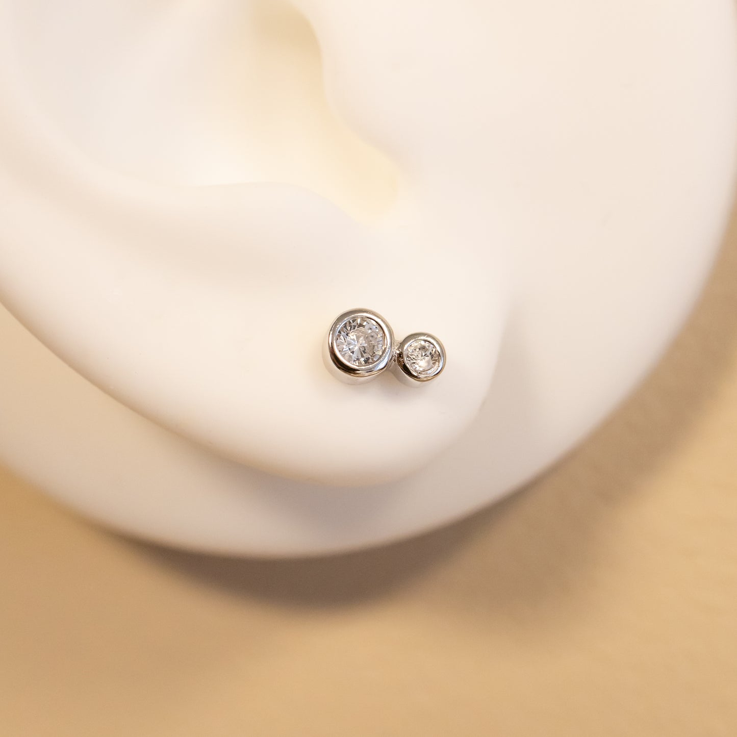 Double Diamond Stud Earrings