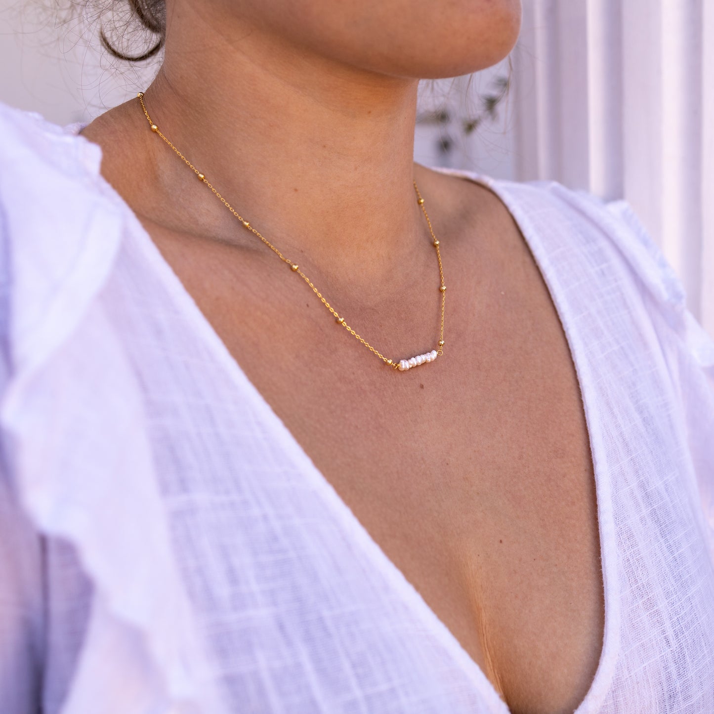 Pearl Ball Chain Necklace