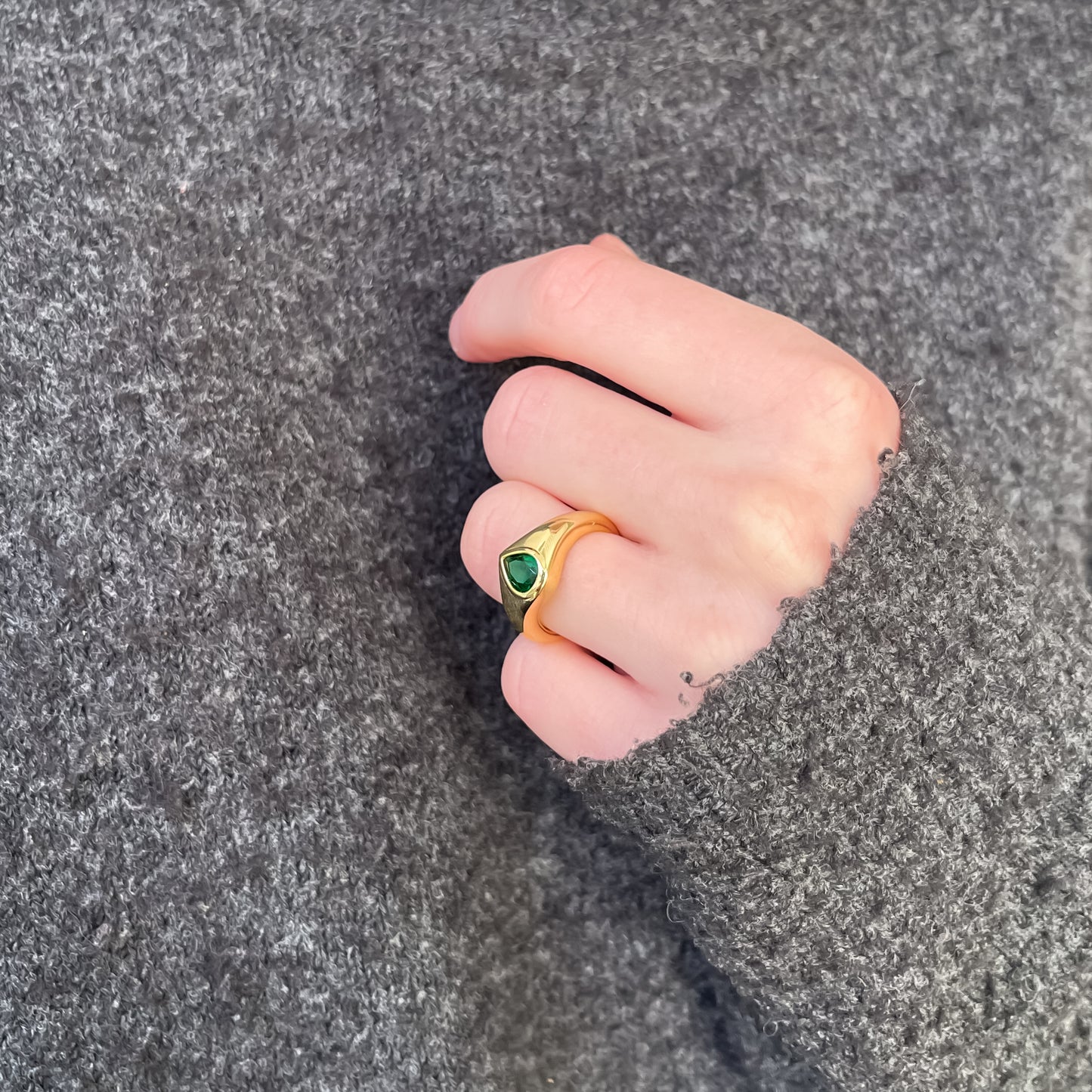 Emerald Drop Ring