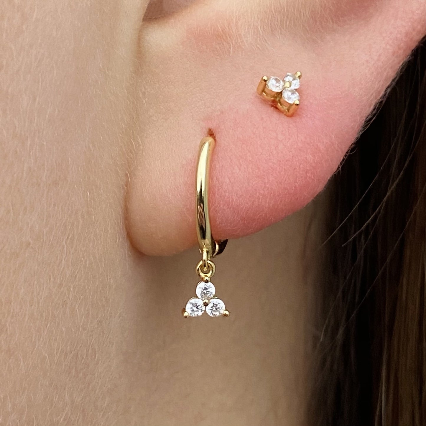 Trilogy stud earrings